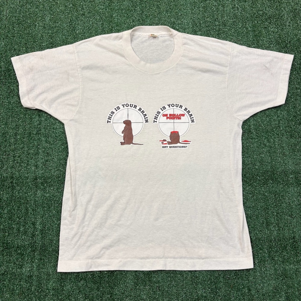 Vintage 90s Screen Stars This Is Your Brain On Hollow Points T-shirt